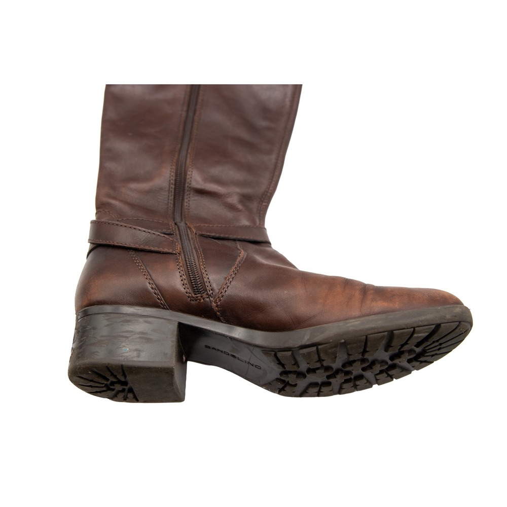 Bandolino Leather Knee High Riding Boots Brown‎ Buckle Zip Women's Size - Picture 8 of 11